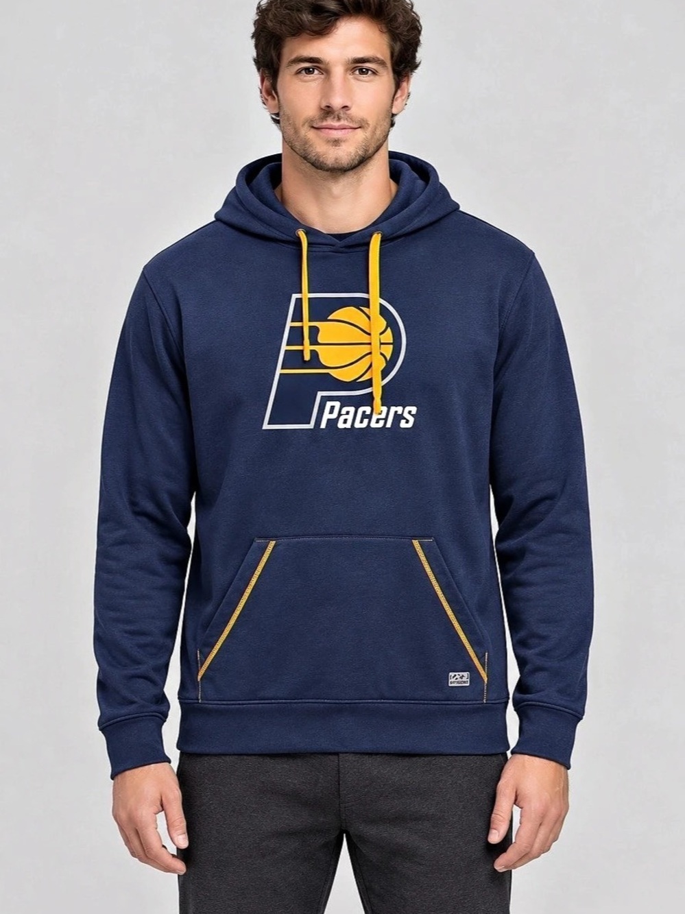 EUC, NBA Indiana Pacers Therma Flex Hoodie Men's Blue & Yellow Large